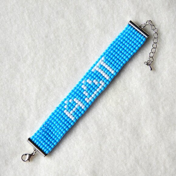 ADPi Alpha Delta Pi bead bracelet, handmade, adjustable length - Picture 2 of 4